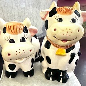 CERAMIC COW SUGAR & CREAMER SET